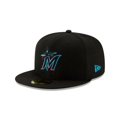 Miami Marlins Gorra | New Era MLB 2019 Authentic Collection 59fifty Fitted Cap Mexico - Negros